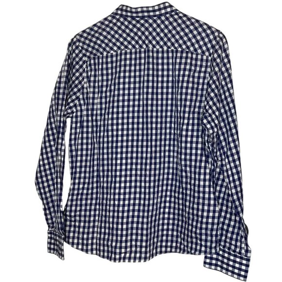 UnTuckIt Womens 16 Gingham Plaid Button Up Blue White Cotton Cottagecore Country - Picture 5 of 6